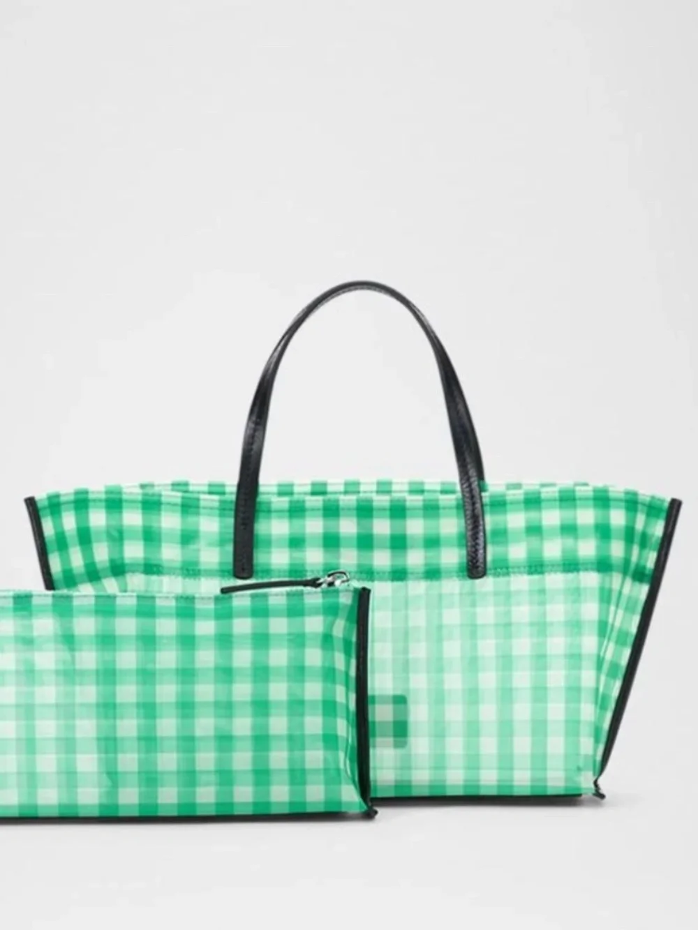 STAUD Christos Mini Mesh Tote - Jade Gingham